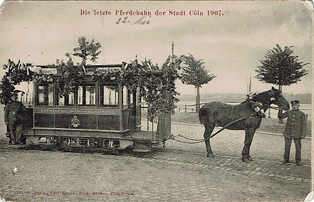 Die letzte Pferdebahn in Köln.