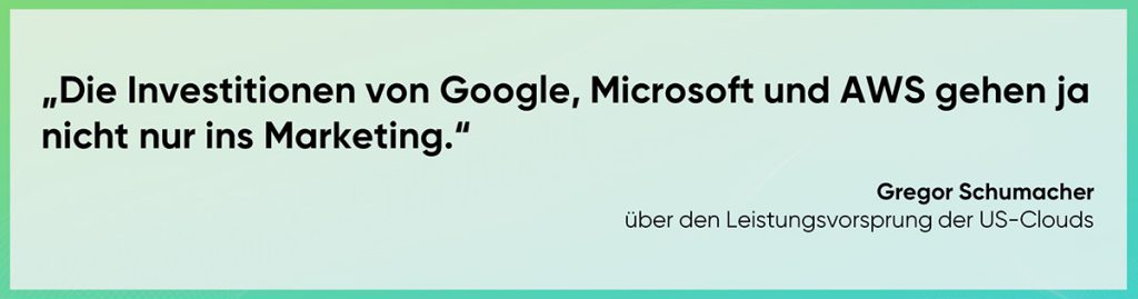 Die Investitionen von Google, AWS und Microsoft gehen ja nicht nur ins Marketing.