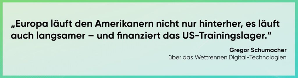 Europa läuft den Amerikanern nicht nur hinterher, es läuft auch langsamer - und finanziert das US-Trainingslager.