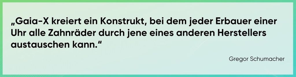 Gaia-X kreiert ein Konstrukt, bei dem jeder Erbauer einer Uhr alle Zahnräder durch jene eines anderen Herstellers austauschen kann.
